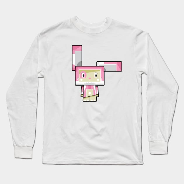 Cute Cartoon Blockimals Bunny Rabbit Long Sleeve T-Shirt by markmurphycreative